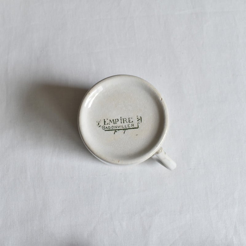 Antique cup and saucer Badonviller Empire C