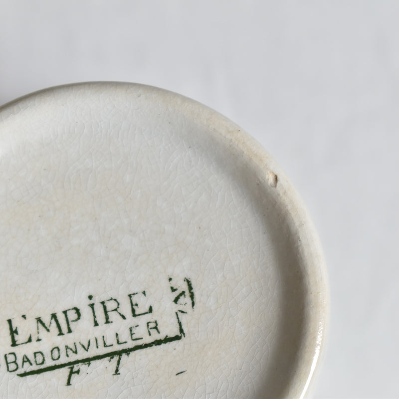 Antique cup and saucer Badonviller Empire C