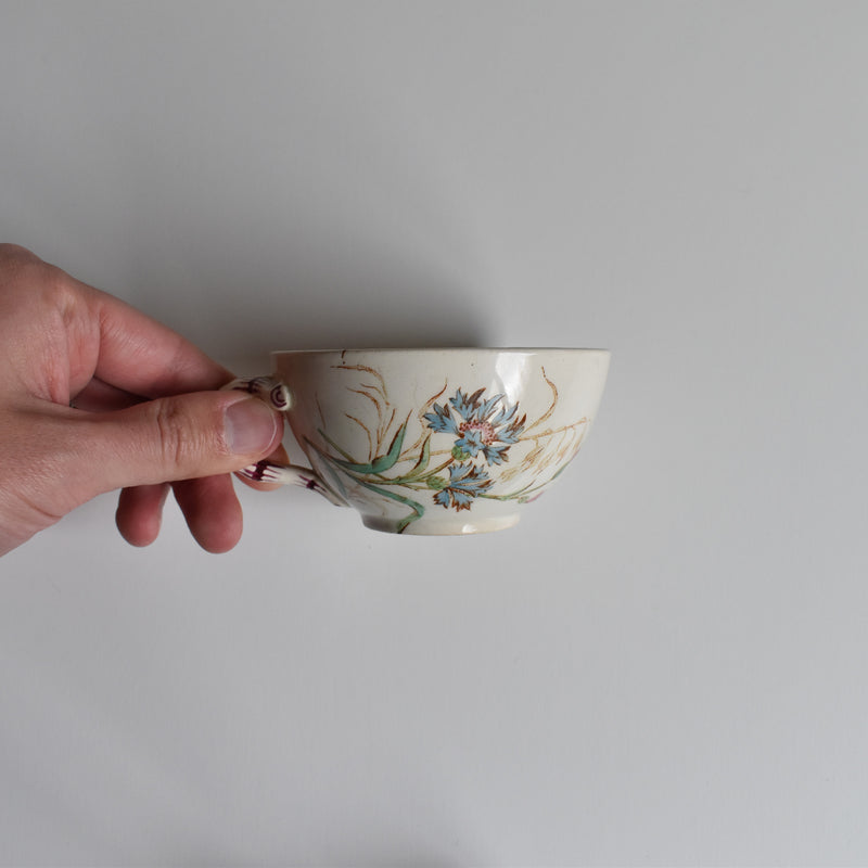 Antique Cup and Saucer K&G Lunéville Bleuet D