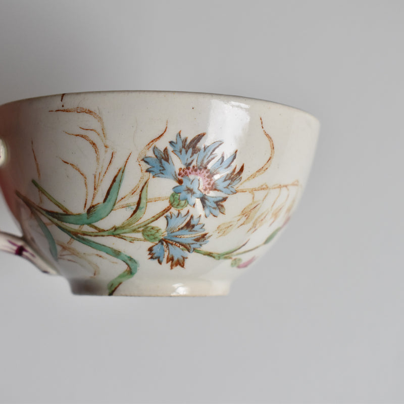 Antique Cup and Saucer K&G Lunéville Bleuet D
