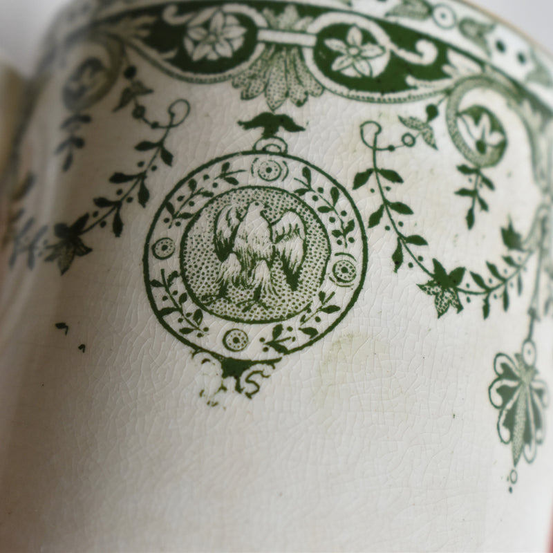 Antique cup and saucer Badonviller Empire C
