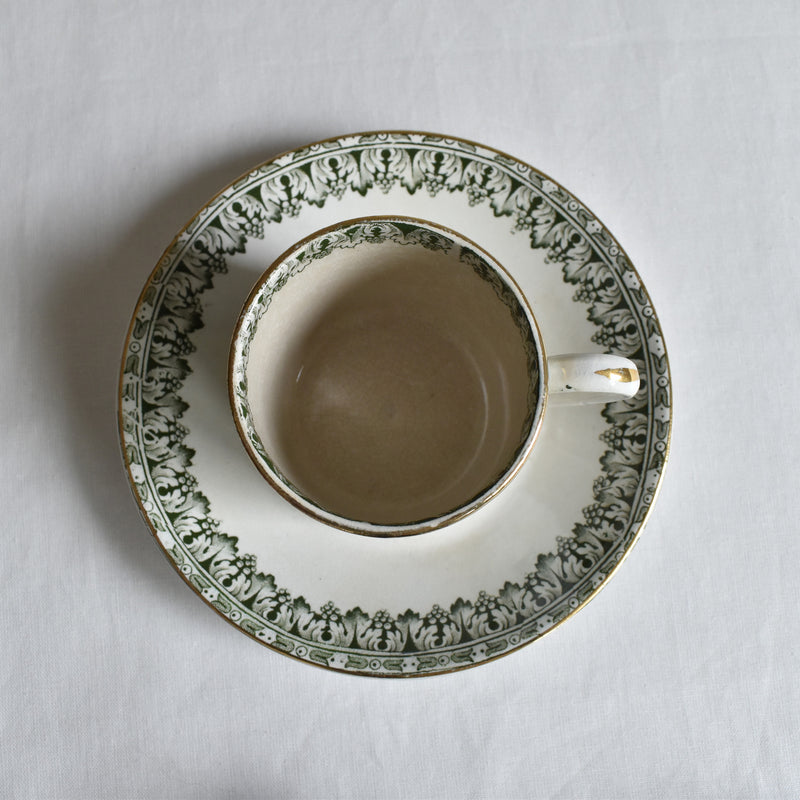 Antique Cup & Saucer Badonviller Empire D