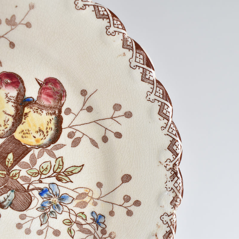 Antique Dessert Plate Onan Oiseaux A