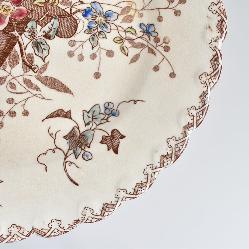 Antique Dessert Plate Onan Oiseaux A