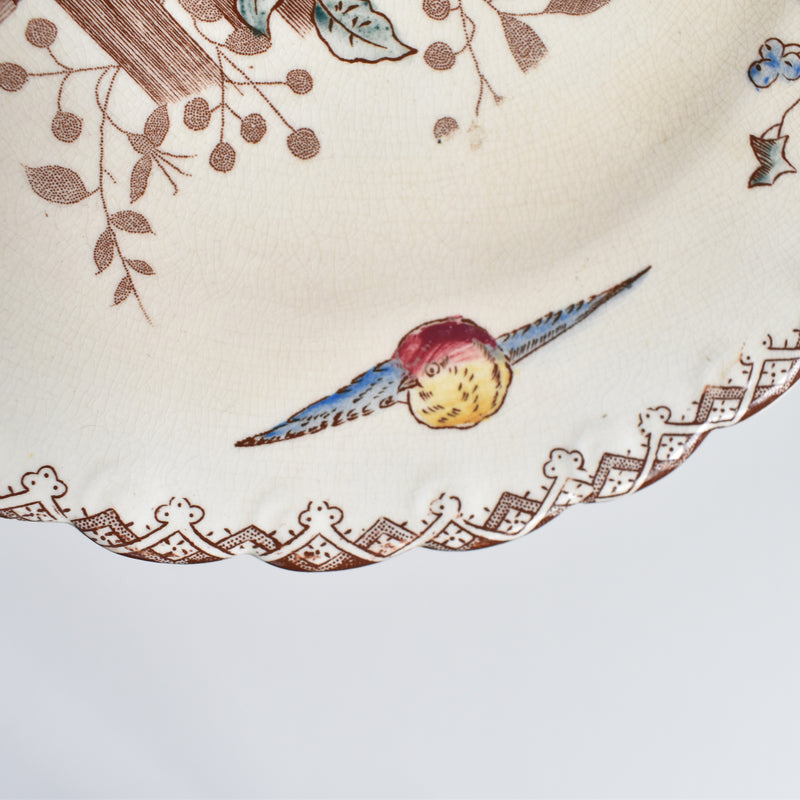 Antique Dessert Plate Onan Oiseaux A