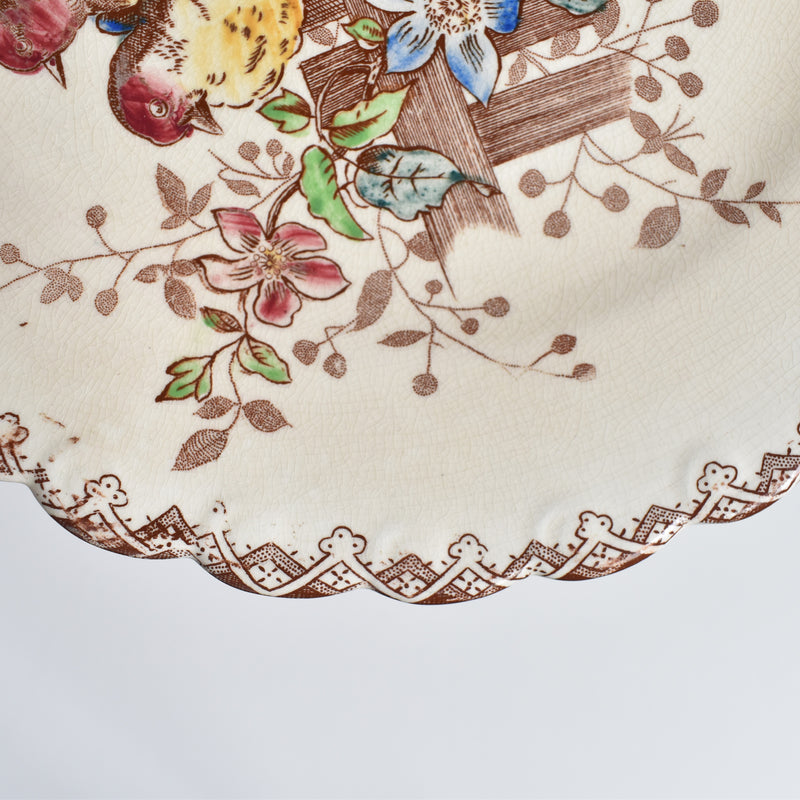 Antique Dessert Plate Onan Oiseaux A