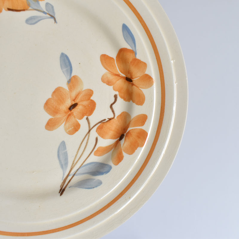 Vintage Dessert Plate, Saint-Amand, Fleurs Oranges A