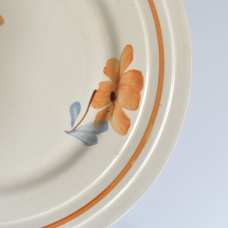 Vintage Dessert Plate, Saint-Amand, Fleurs Oranges A