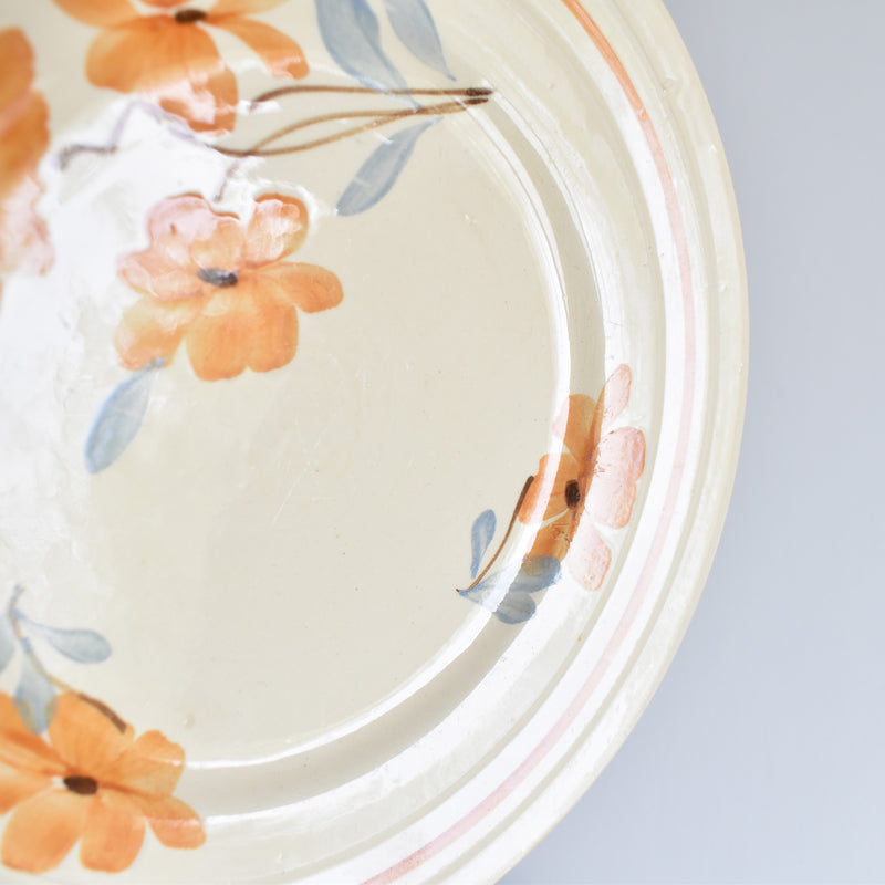 Vintage Dessert Plate, Saint-Amand, Fleurs Oranges A
