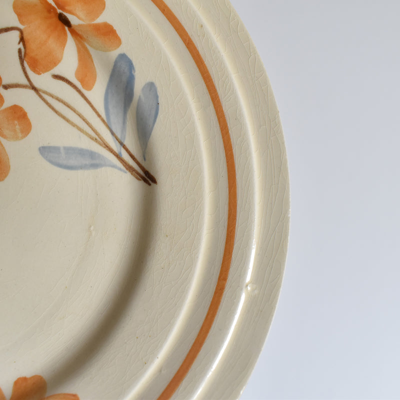 Vintage Dessert Plate, Saint-Amand, Fleurs Oranges A