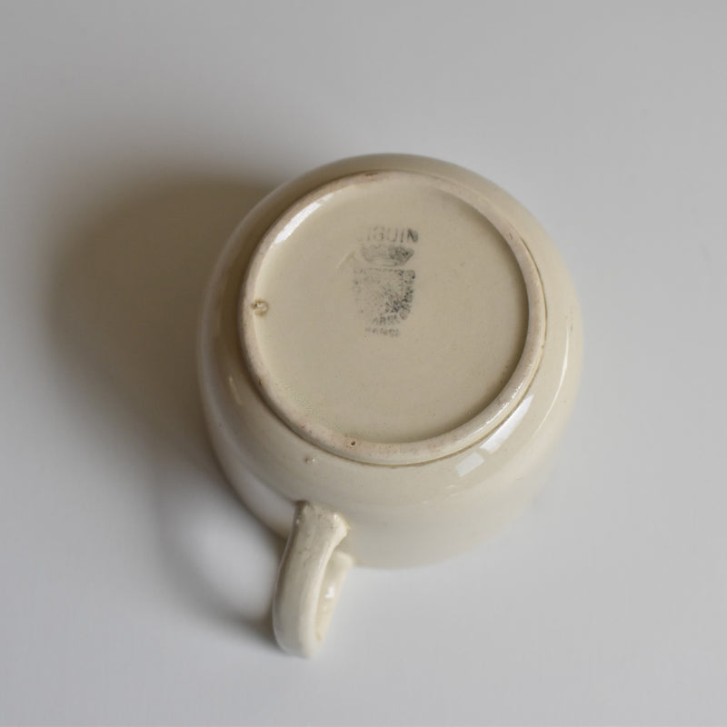 Vintage coffee cup Digoin & Sarreguemines cream D