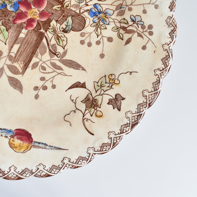 Antique Dessert Plate, Onan Oiseaux B