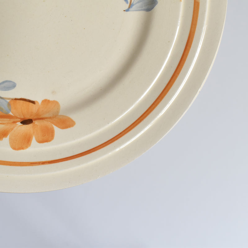 Vintage Dessert Plate, Saint-Amand, Fleurs Oranges A