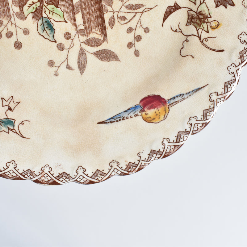 Antique Dessert Plate, Onan Oiseaux B