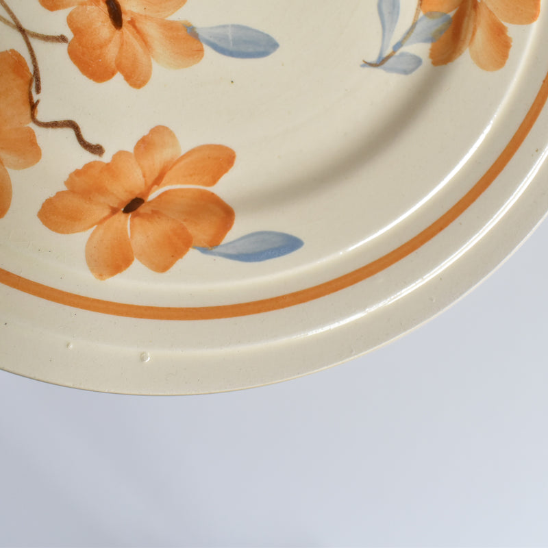Vintage Dessert Plate, Saint-Amand, Fleurs Oranges A