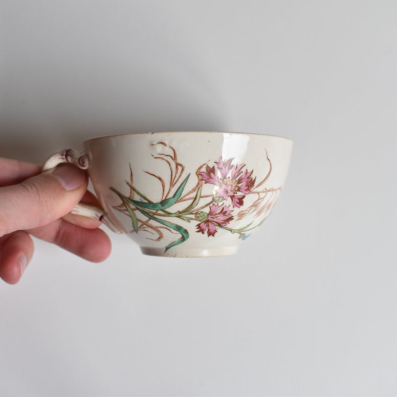 Antique Cup and Saucer K&G Lunéville Bleuet F