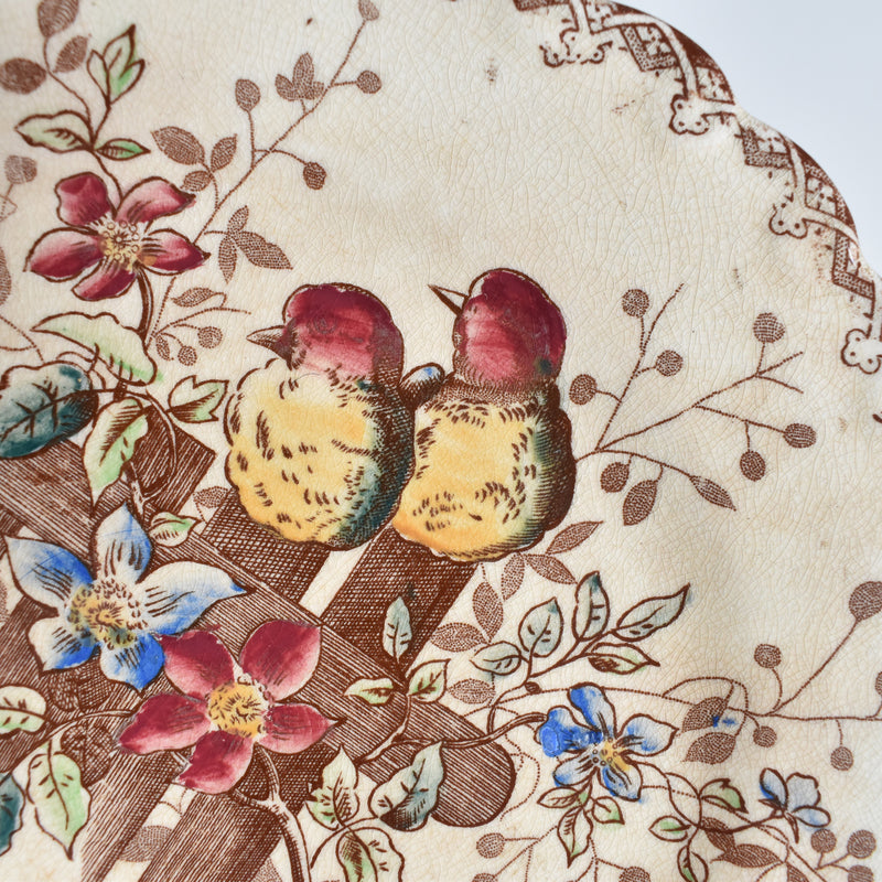 Antique Dessert Plate, Onan Oiseaux B