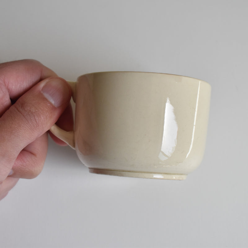 Vintage coffee cup Digoin & Sarreguemines cream D