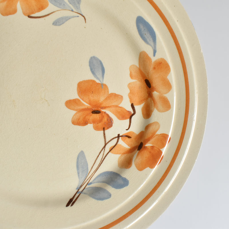 Vintage Dessert Plate - Saint-Amand Fleurs Oranges B