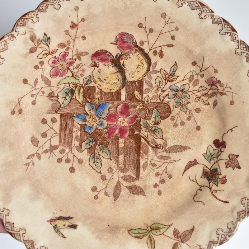 Antique Dessert Plate, Onan Oiseaux C