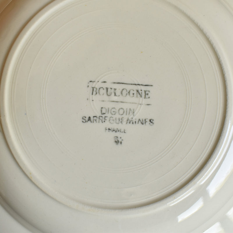 Vintage Deep Plate Digoin & Sarreguemines Boulogne