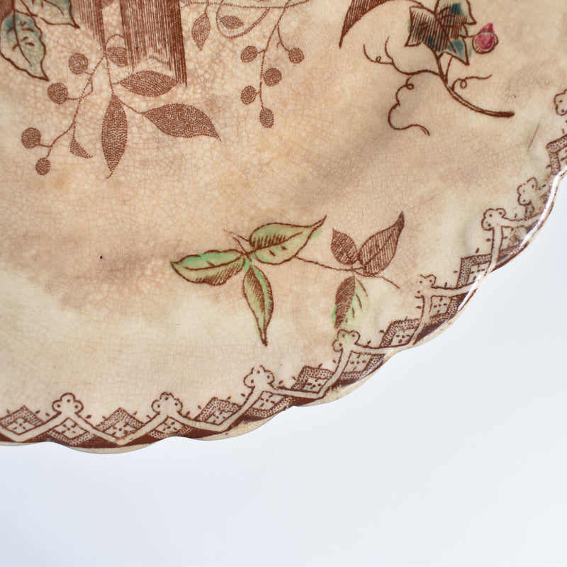 Antique Dessert Plate, Onan Oiseaux C