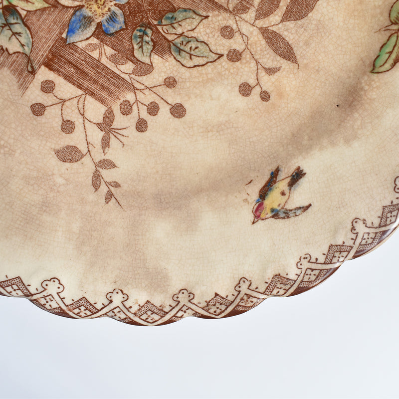 Antique Dessert Plate, Onan Oiseaux C