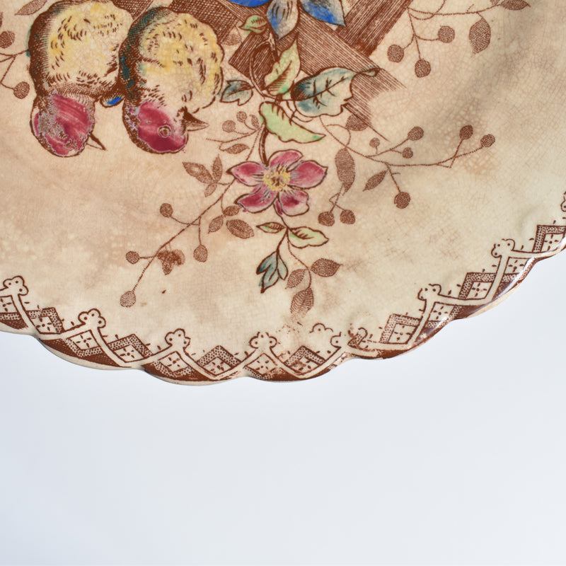 Antique Dessert Plate, Onan Oiseaux C
