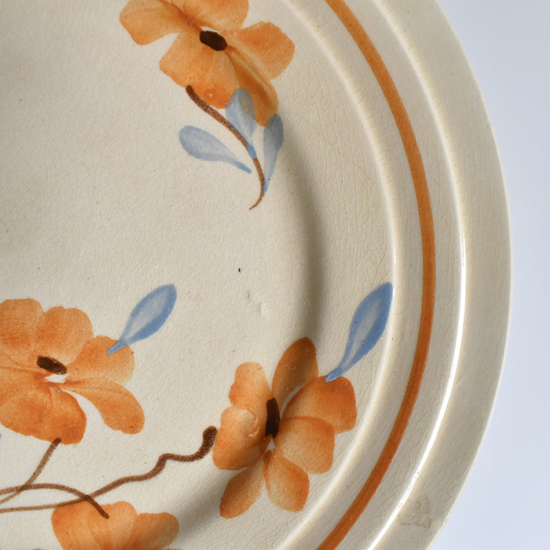 Vintage Dessert Plate, Saint-Amand Fleurs Oranges C
