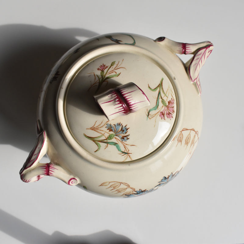 Antique Sugar Bowl K&G Luneville Bleuet