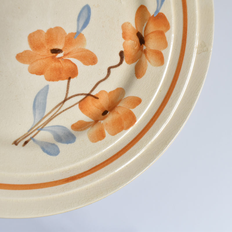 Vintage Dessert Plate, Saint-Amand Fleurs Oranges C