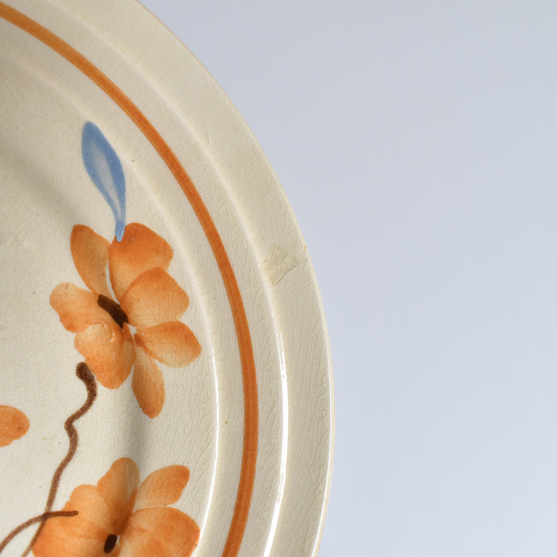 Vintage Dessert Plate, Saint-Amand Fleurs Oranges C