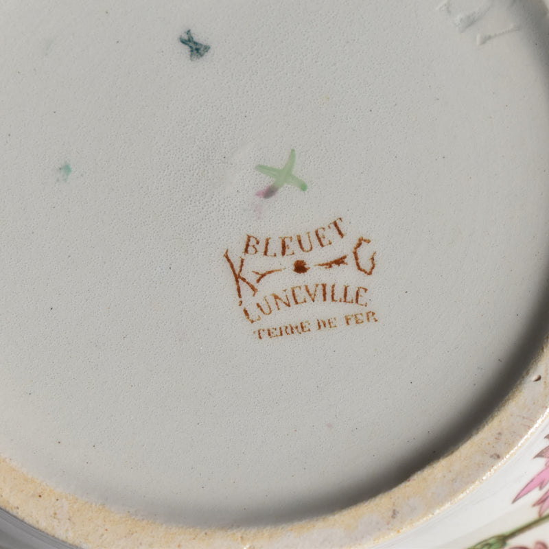 Antique Sugar Bowl K&G Luneville Bleuet