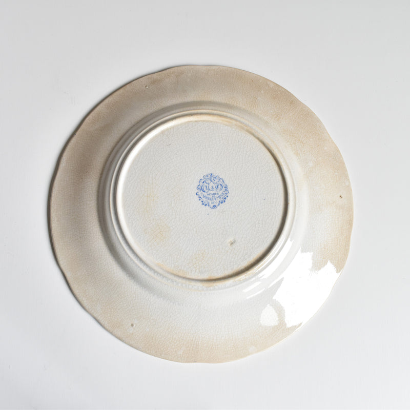 Antique Dessert Plate U&C Sarreguemines 1855 "Toujours Jeune"