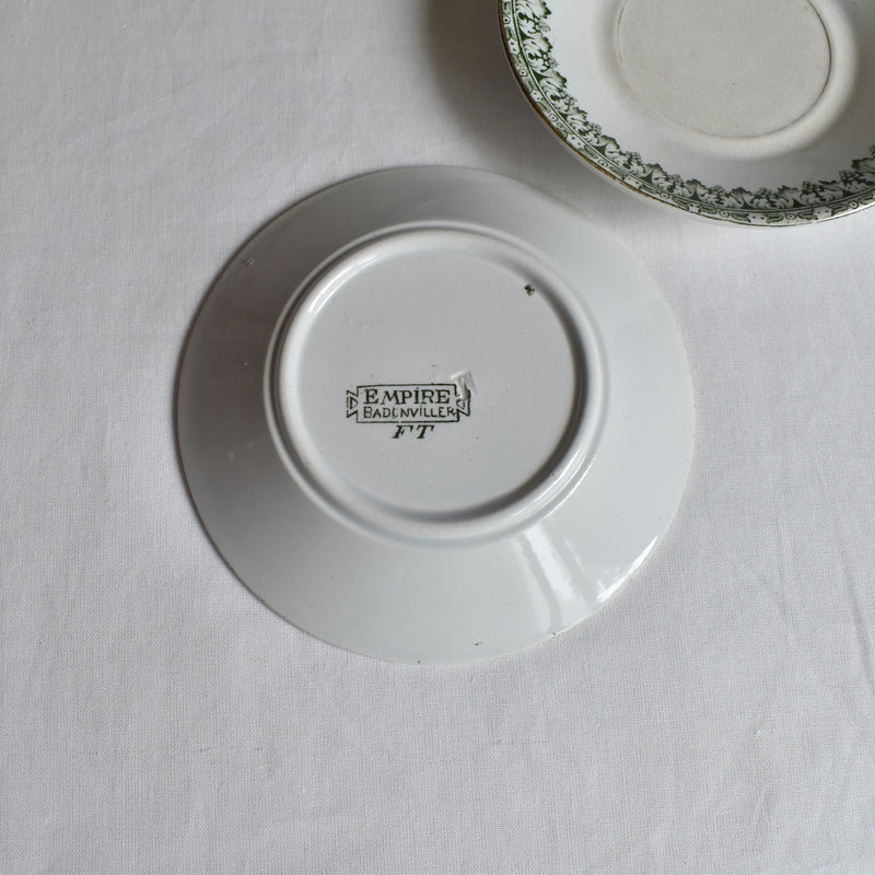 Antique Saucer Badonviller Empire 2-Piece Set B