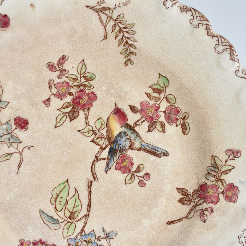 Antique dessert plate, Onan Oiseaux E