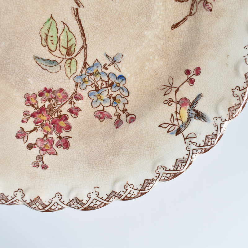 Antique dessert plate, Onan Oiseaux E