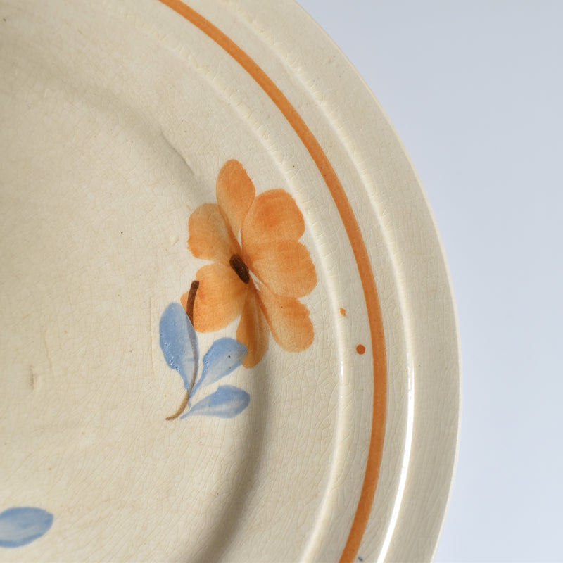 Vintage Dessert Plate Sarreguemines Fleurs Oranges D