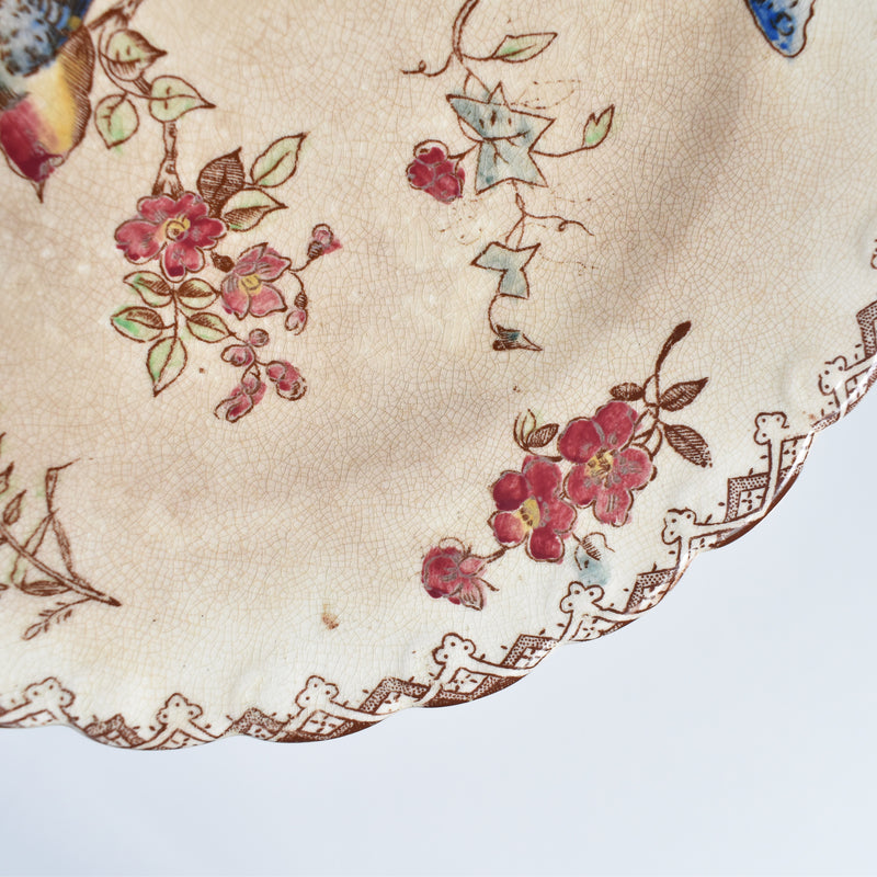 Antique dessert plate, Onan Oiseaux E