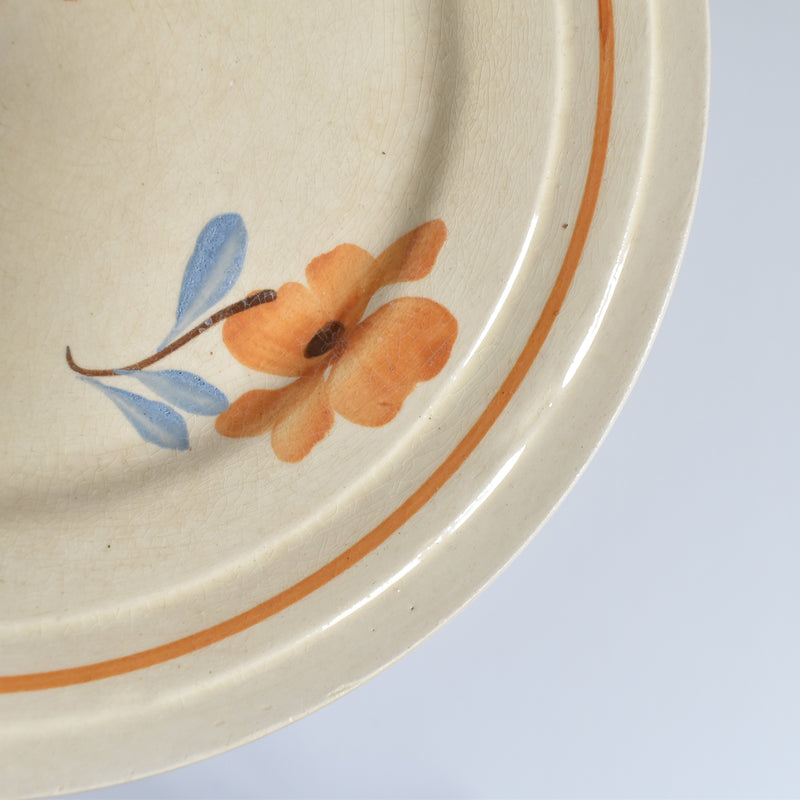 Vintage Dessert Plate Sarreguemines Fleurs Oranges D