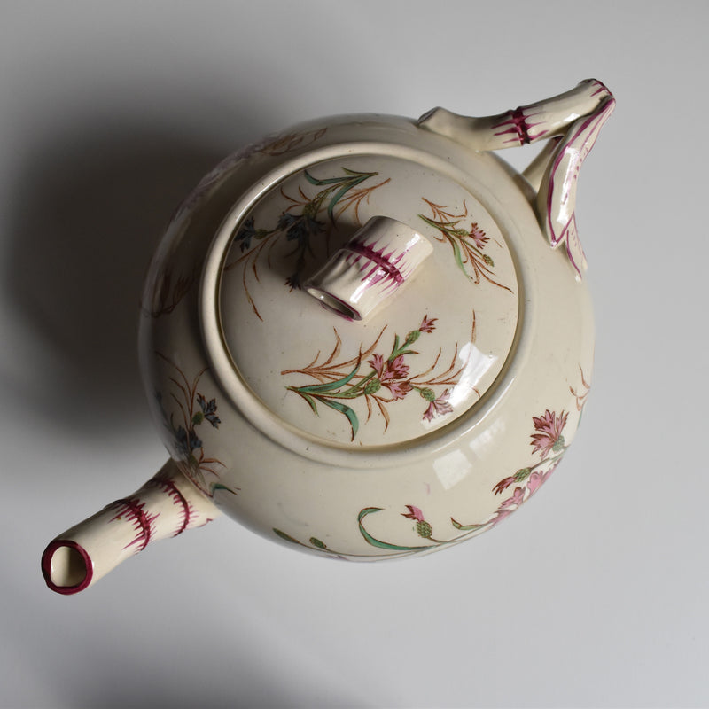 Antique Teapot K&G Luneville Bleuet