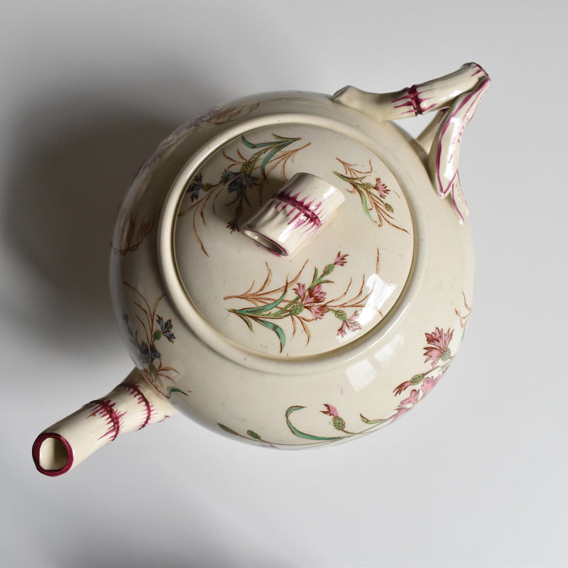 Antique Teapot K&G Luneville Bleuet