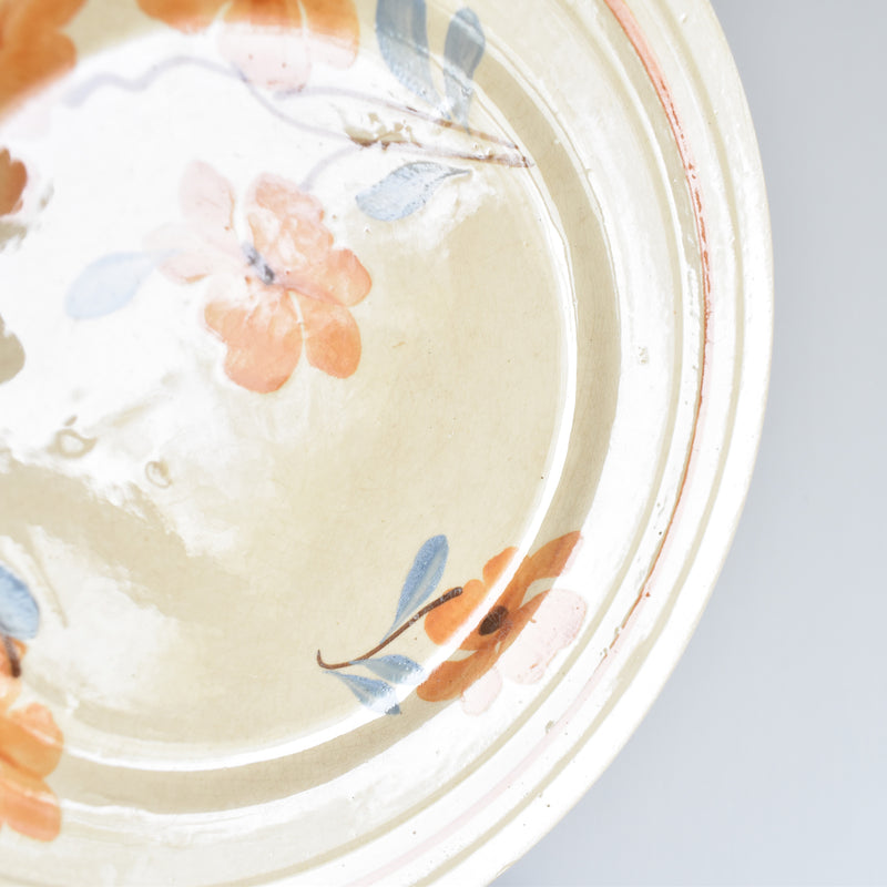 Vintage Dessert Plate Sarreguemines Fleurs Oranges D