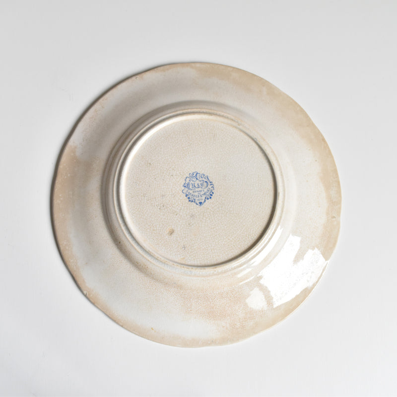 Antique Dessert Plate U&C Sarreguemines 1855 "Le pélérinage"