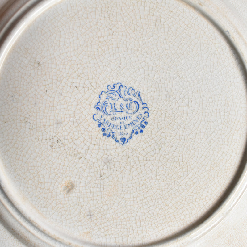Antique Dessert Plate U&C Sarreguemines 1855 "Le pélérinage"
