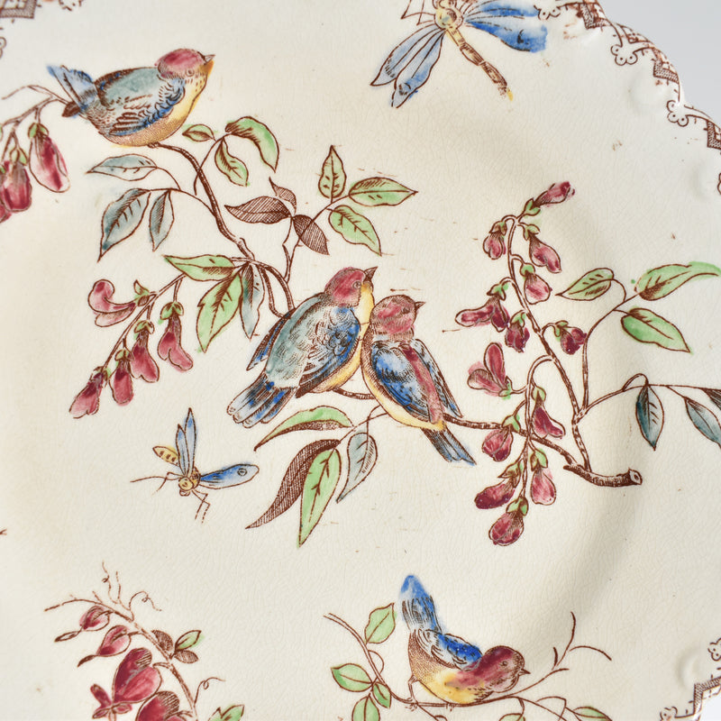 Antique Dessert Plate "Oiseaux F"