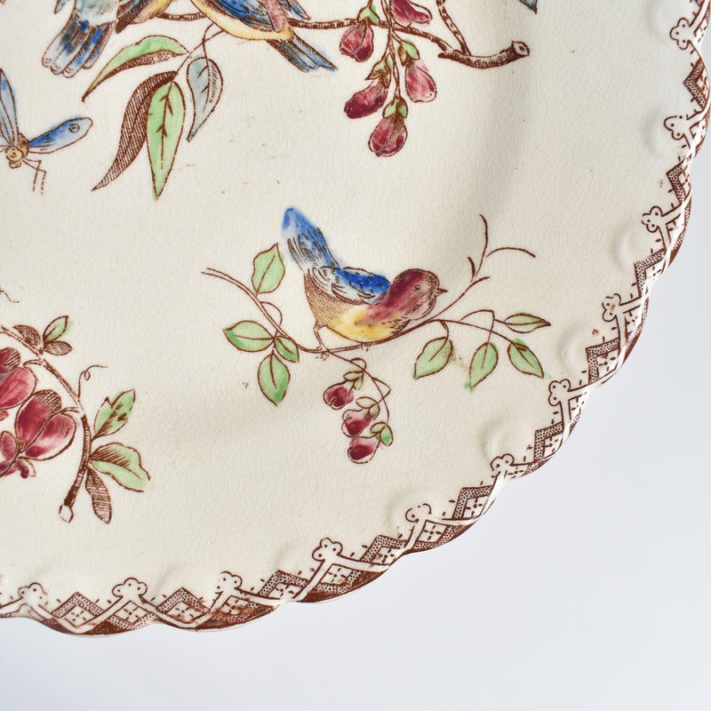 Antique Dessert Plate "Oiseaux F"