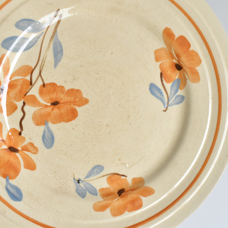 Vintage Dessert Plate Saint-Amand Fleurs Oranges E