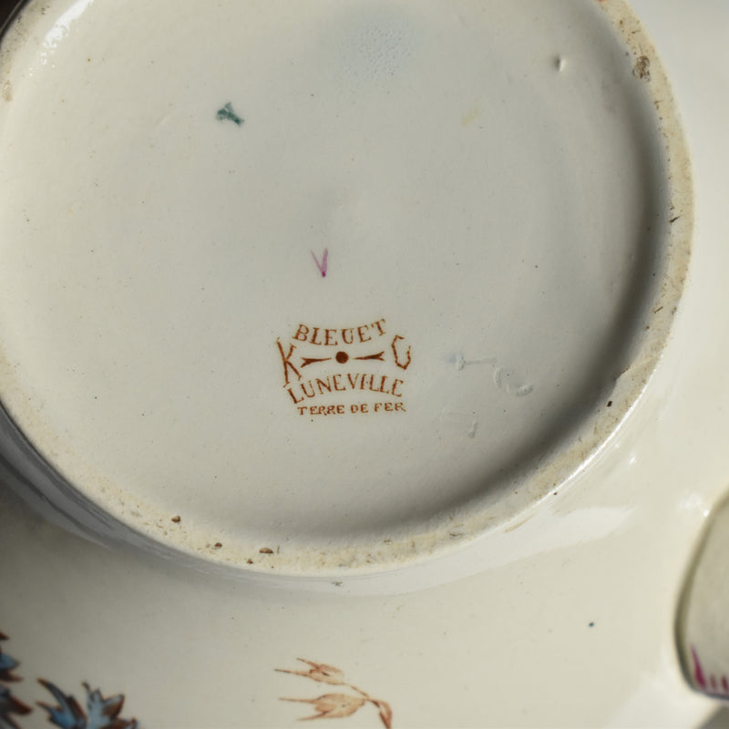 Antique Teapot K&G Luneville Bleuet