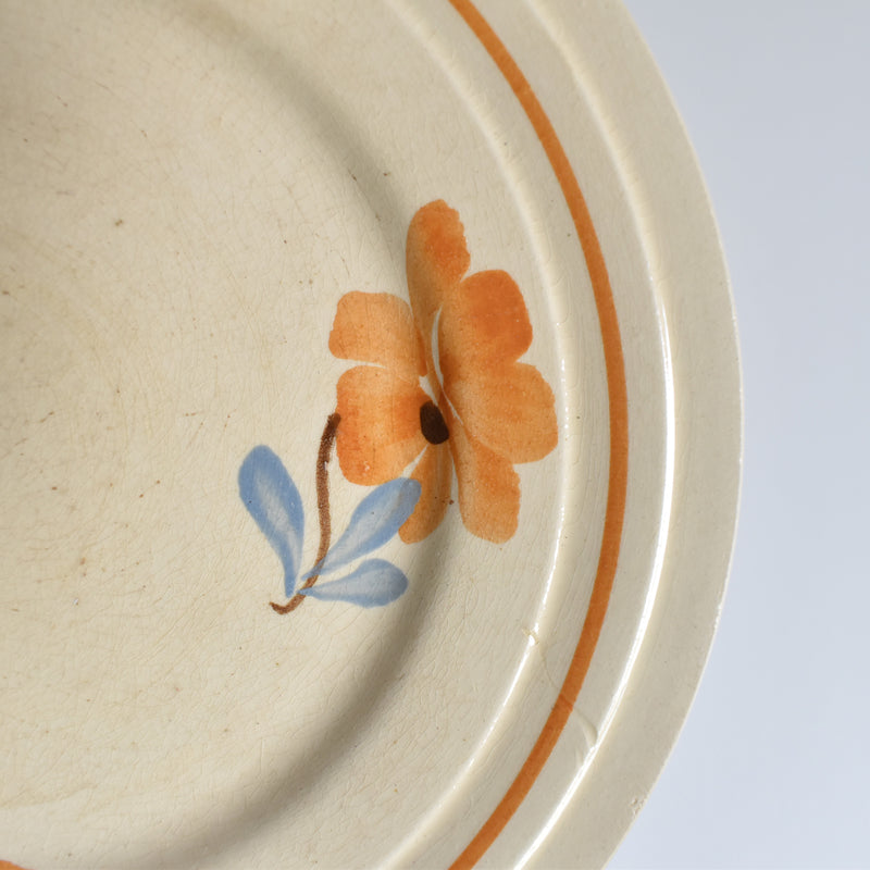 Vintage Dessert Plate Saint-Amand Fleurs Oranges E